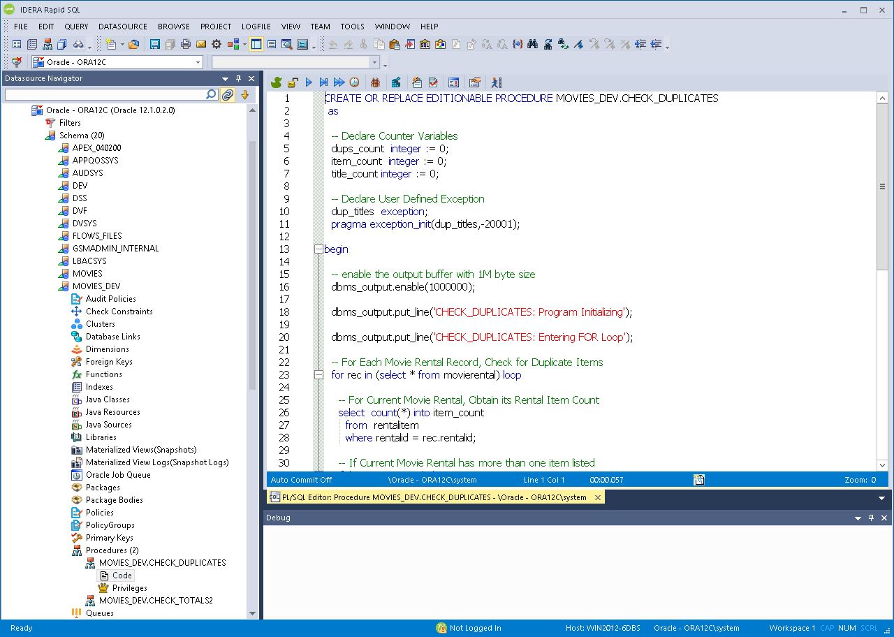 screenshot of Rapid SQL